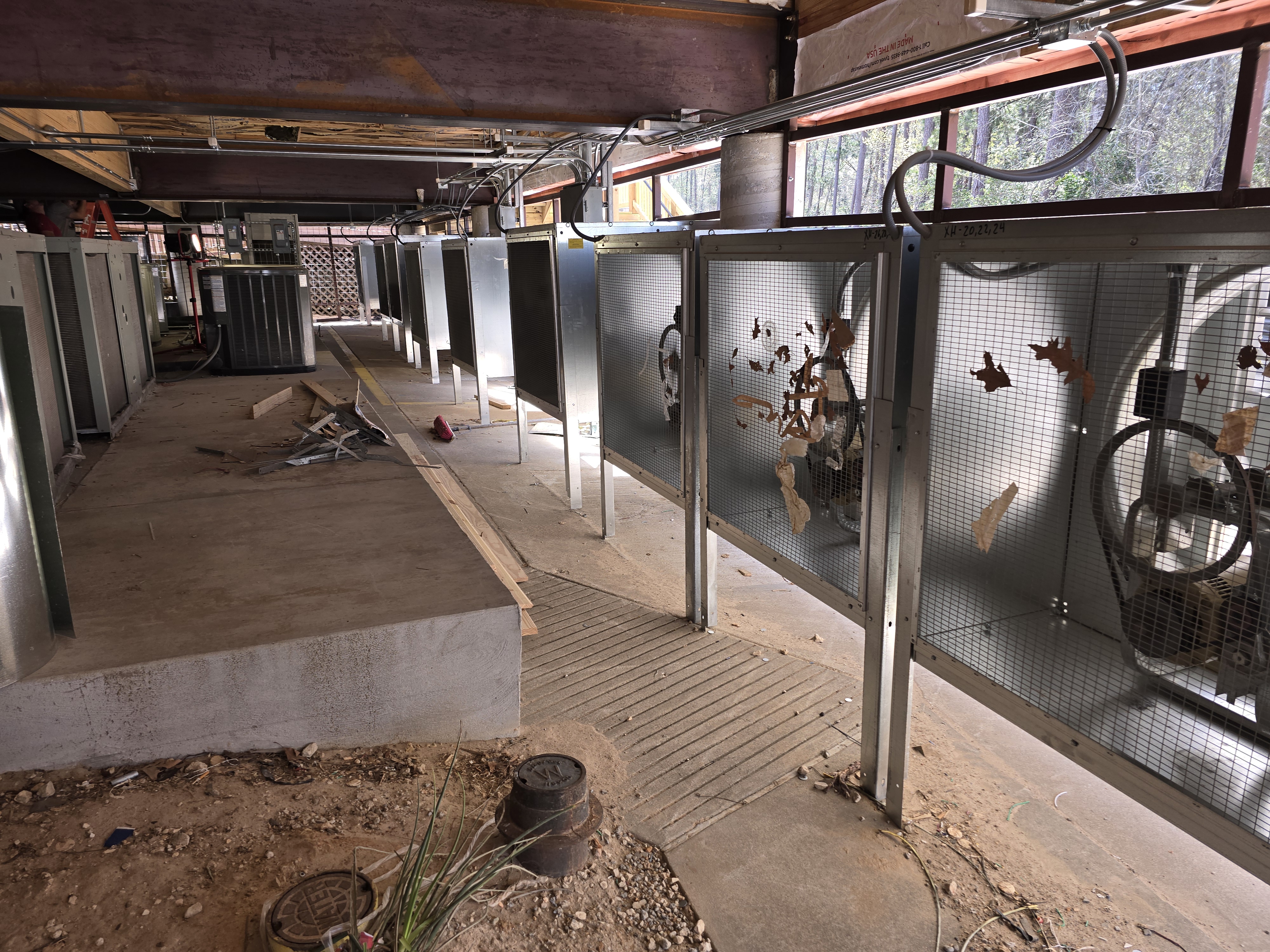 Commercial ceiling grid and wiring